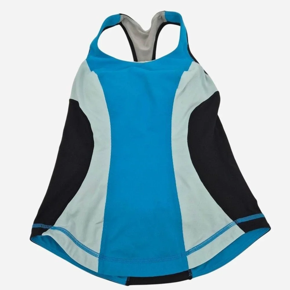 Lululemon Blue & black‎ sleeveless halter workout tank top